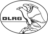 Ein schwarz-weißes ovales Logo mit einem Kölner Vogel.