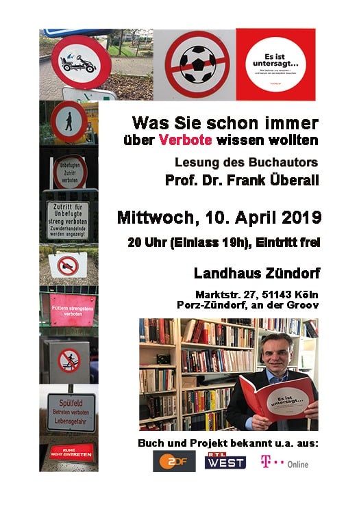 You are currently viewing Vortrag zum Thema „Verbote“ im Landhaus Zündorf
