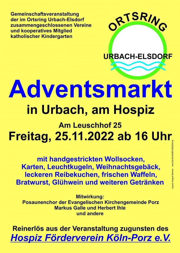 Mehr über den Artikel erfahren Porz – Adventsbasar des Urbacher Ortsrings am Hospiz