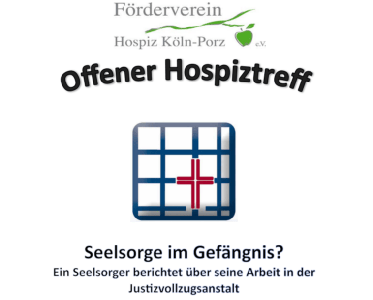 Mehr über den Artikel erfahren Der „offene Hospiztreff – Thema „Seelsorge im Gefängnis?“
