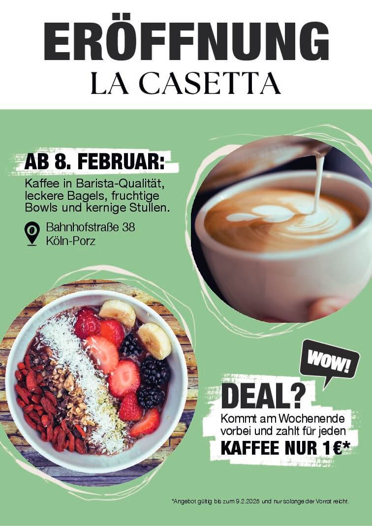 Mehr über den Artikel erfahren Eröffnung Café LA CASETTA | 8.2.25
